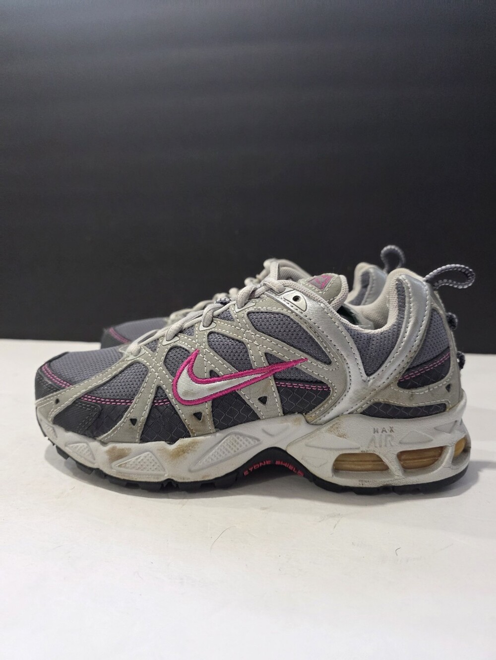 Vintage Nike Air Max Trail Running Shoes Gray Pink Y2K Sz 6 309995-002